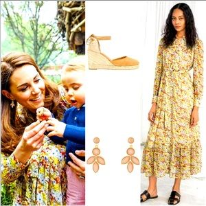 & Other Stories yellow floral ruffle dress.